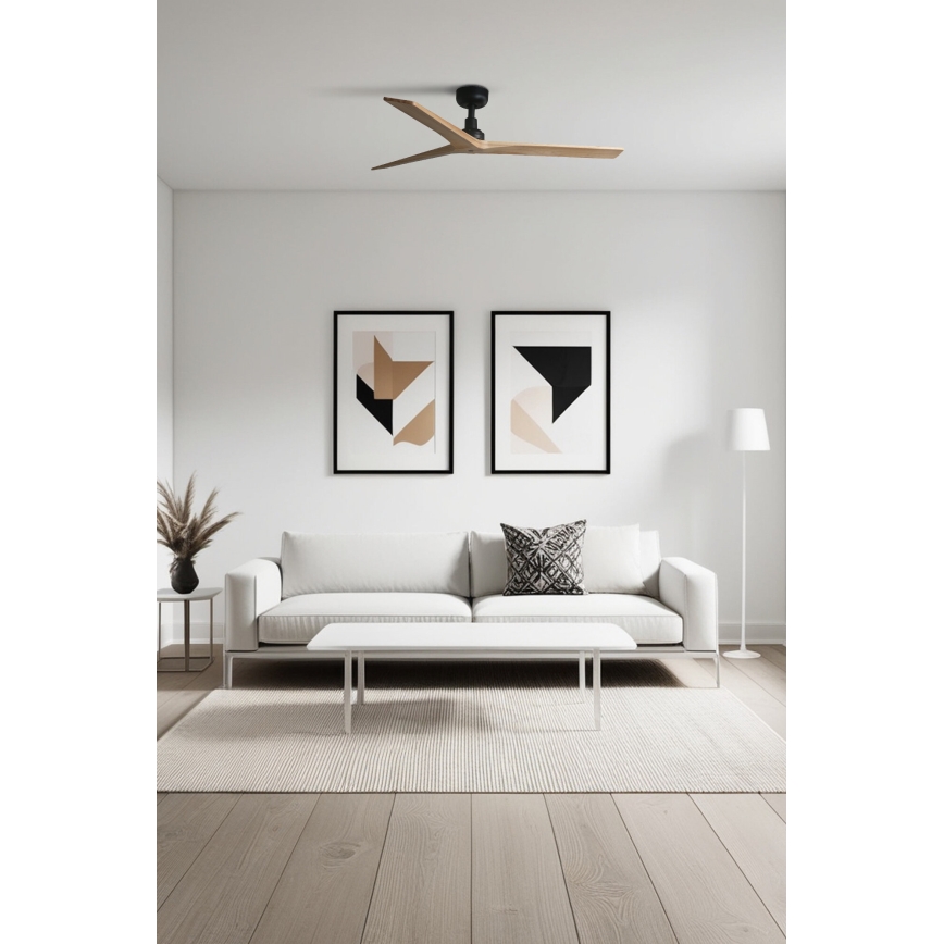FARO 34283 - Griestu ventilators KLIM M brūna/melna d. 125 cm + tālvadības pults