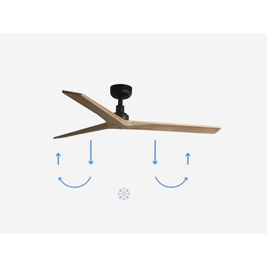 FARO 34283 - Griestu ventilators KLIM M brūna/melna d. 125 cm + tālvadības pults