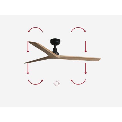 FARO 34283 - Griestu ventilators KLIM M brūna/melna d. 125 cm + tālvadības pults