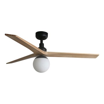 FARO 34283WT-11L - Griestu ventilators KLIM M 1xE27/15W/230V koks/melna d. 125 cm Wi-Fi Tuya + tālvadības pults
