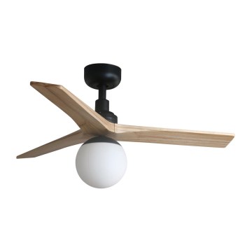 FARO 34284-11L - Griestu ventilators KLIM S 1xE27/15W/230V koks/melna d. 92,5 cm + tālvadības pults