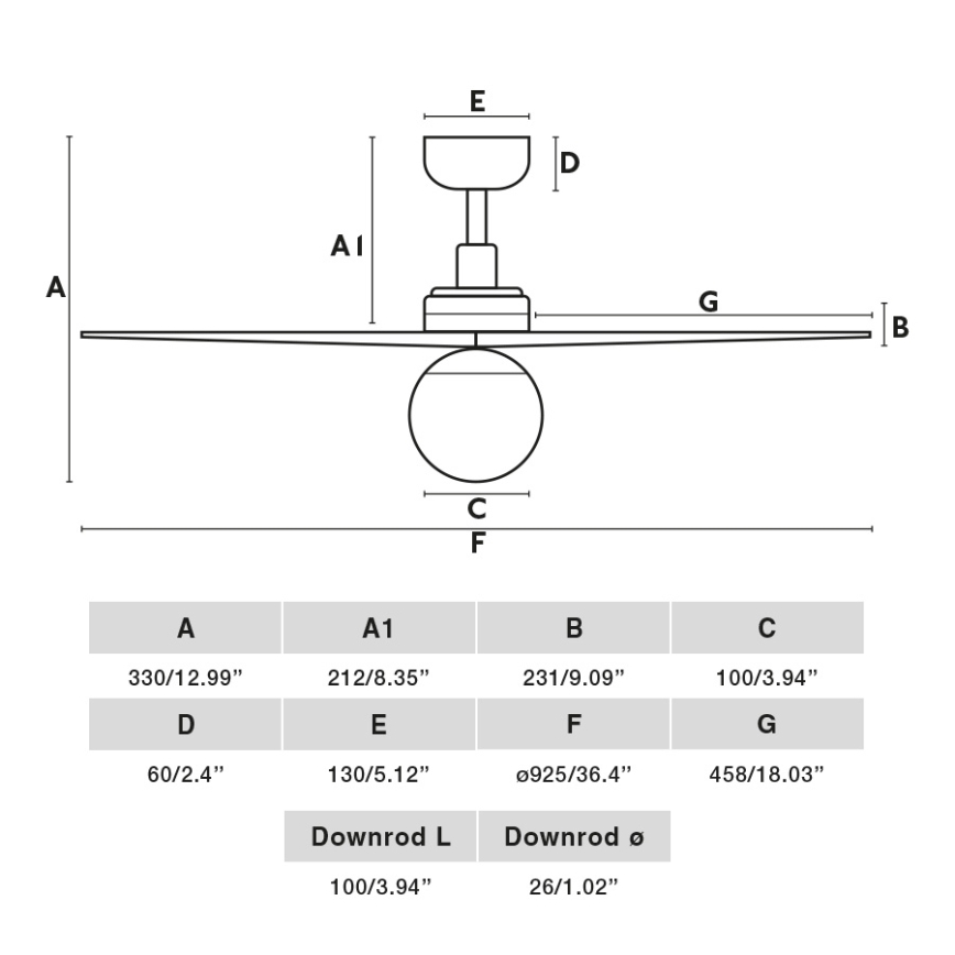 FARO 34284-11L - Griestu ventilators KLIM S 1xE27/15W/230V koks/melna d. 92,5 cm + tālvadības pults