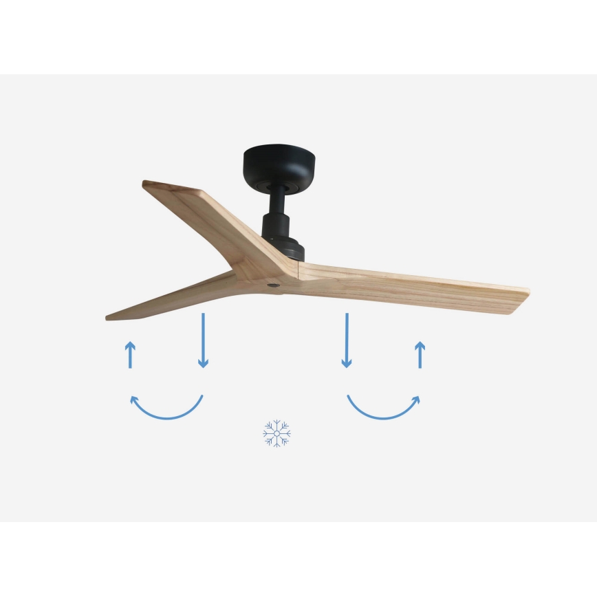 FARO 34284 - Griestu ventilators KLIM S brūna/melna d. 92,5 cm + tālvadības pults