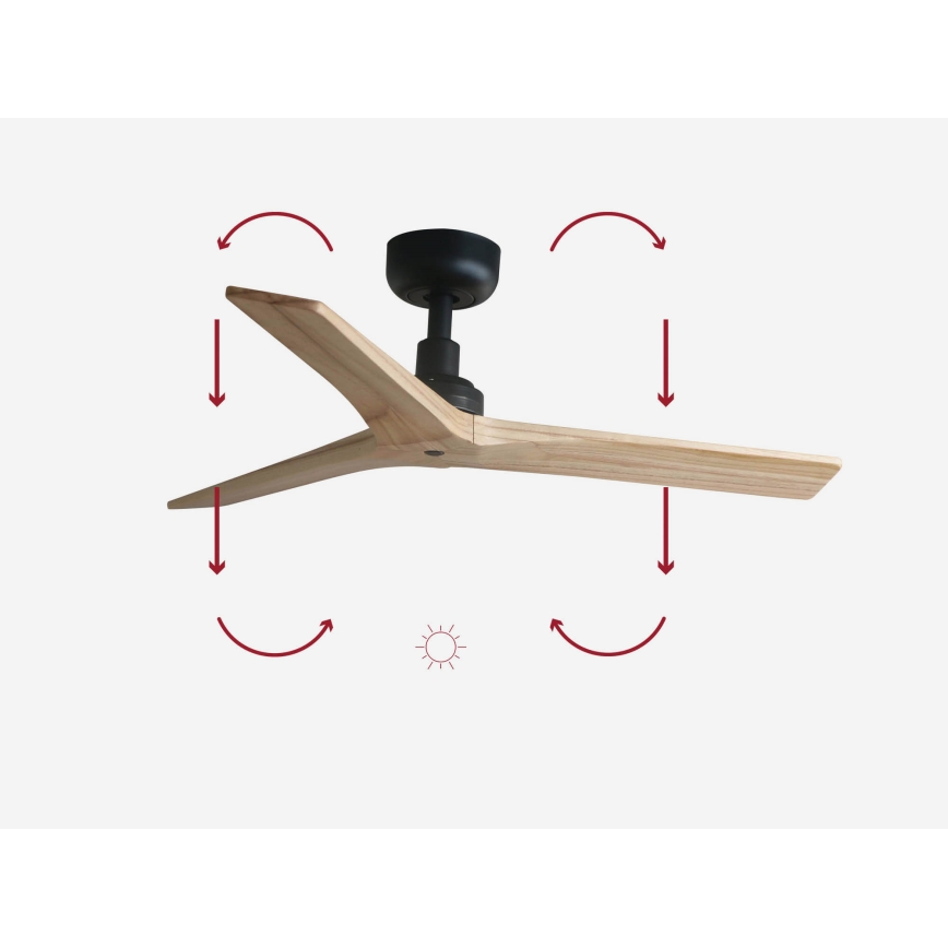 FARO 34284 - Griestu ventilators KLIM S brūna/melna d. 92,5 cm + tālvadības pults