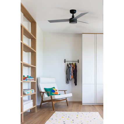 FARO 34285WT1S - LED ar regulējamu spilgtumu griestu ventilators CRUISER S, LED 18W, 230V, 2700/3000/4000K, Ø 106 cm, pelēks/melns, Wi‑Fi Tuya + tālvadības pults