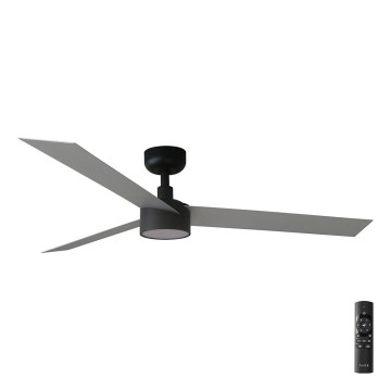 FARO 34286-1TW - LED aptumšojams griestu ventilators CRUISER L LED/18W/230V 2700/3000/4000K Ø 132 cm melns/pelēks + tālvadība