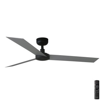 FARO 34286 - Griestu ventilators CRUISER L melna d. 132 cm + tālvadības pults