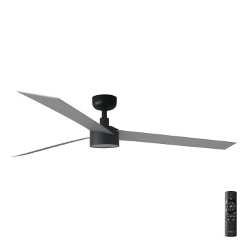 FARO 34287-1TW - LED Aptumšojams griestu ventilators CRUISER XL LED/18W/230V 2700/4000/6500K d. 160 cm melna/pelēka + tālvadības pults