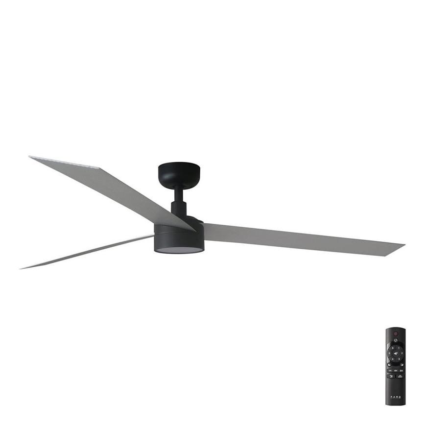 FARO 34287-1TW - LED Aptumšojams griestu ventilators CRUISER XL LED/18W/230V 2700/4000/6500K d. 160 cm melna/pelēka + tālvadības pults