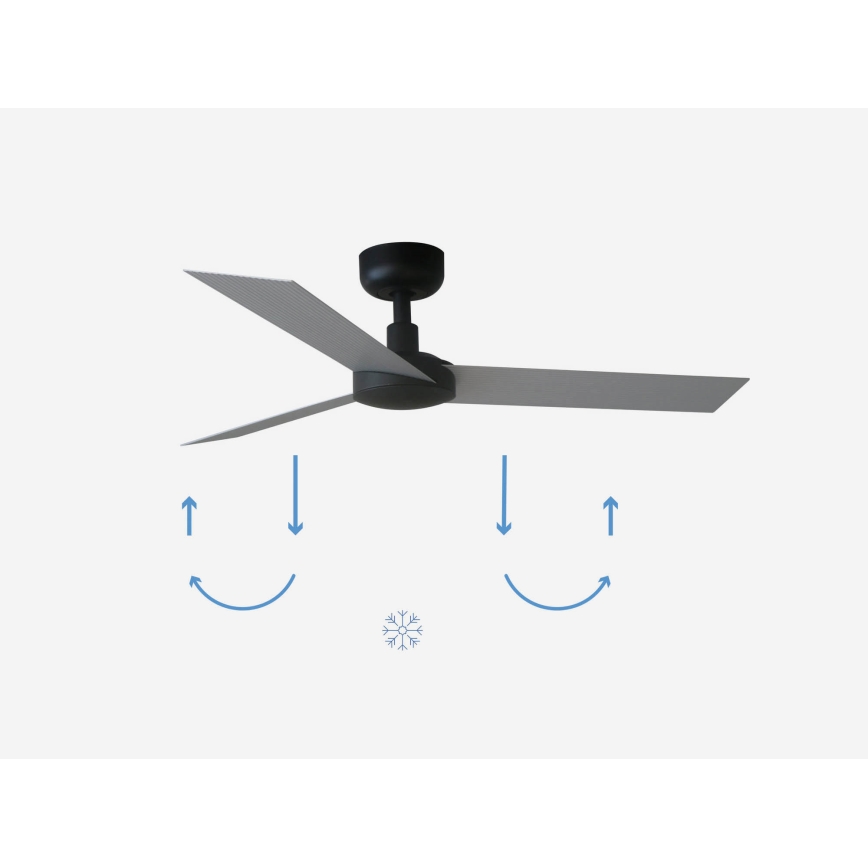 FARO 34287 - Griestu ventilators CRUISER XL melna d. 160 cm + tālvadības pults