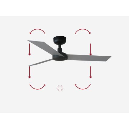 FARO 34287 - Griestu ventilators CRUISER XL melna d. 160 cm + tālvadības pults
