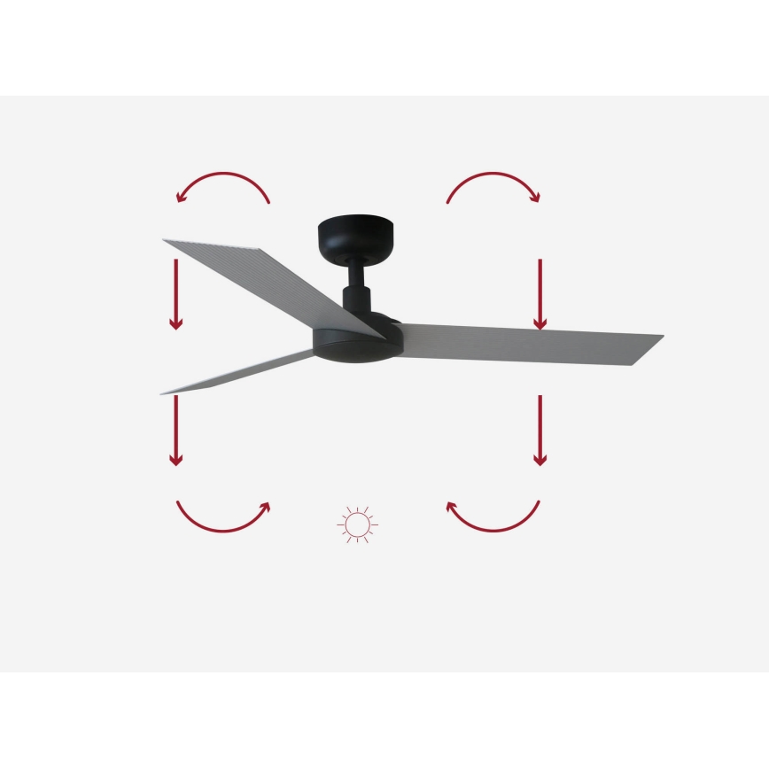 FARO 34287 - Griestu ventilators CRUISER XL melna d. 160 cm + tālvadības pults