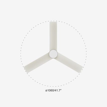 FARO 34288-1TW - LED dimējams ventilators CRUISER ar integrētu LED, 20 W, 230 V, Ø 106 cm, 2700/3000/4000 K + tālvadības pults