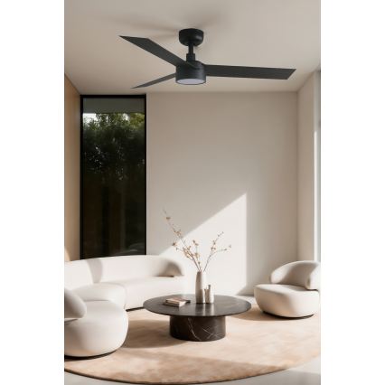 FARO 34289WT1S - LED aptumšojams griestu ventilators CRUISER ar LED/18W/230V 2700/3000/4000K Ø 106 cm melns Wi‑Fi Tuya + tālvadības pults