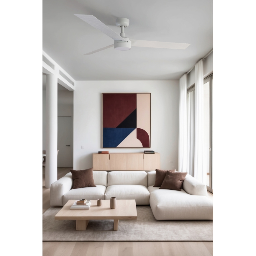 FARO 34290WT1S - LED ar regulējamu spožumu griestu ventilators CRUISER L LED/18W/230V 2700/3000/4000K Ø 132 cm balts Wi‑Fi Tuya + tālvadība
