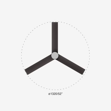 FARO 34291-1TW - LED aptumšojams griestu ventilators CRUISER LED/20W/230V 2700/3000/4000K diam. 132 cm melns + tālvadības pults