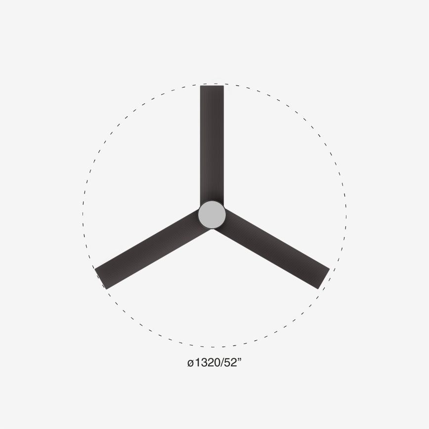 FARO 34291-1TW - LED aptumšojams griestu ventilators CRUISER LED/20W/230V 2700/3000/4000K diam. 132 cm melns + tālvadības pults