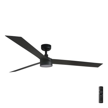FARO 34293-1TW - LED Aptumšojams griestu ventilators CRUISER XL LED/18W/230V 2700/4000/6500K d. 160 cm melna + tālvadības pults