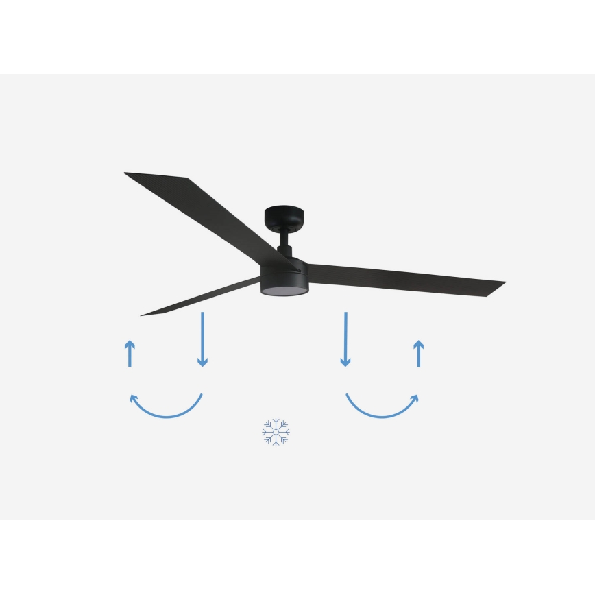 FARO 34293-1TW - LED dimējams griestu ventilators CRUISER XL LED/18W/230V 2700/3000/4000K Ø 160 cm melns + tālvadības pults