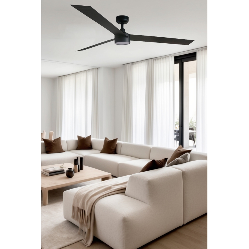 FARO 34293WT1S - LED aptumšojams griestu ventilators CRUISER XL LED/18W/230V 2700/3000/4000K Ø 160 cm melns Wi-Fi Tuya + tālvadības pults