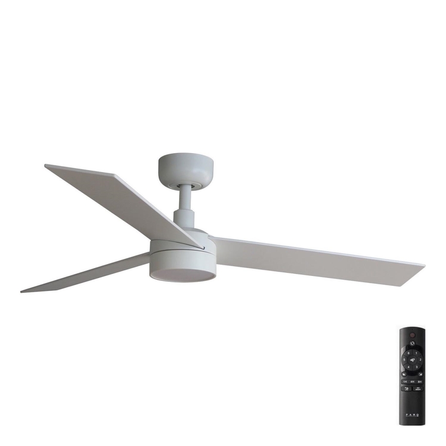 FARO 34295-1TW - LED Aptumšojams griestu ventilators RUDDER S LED/18W/230V 2700/4000/6500K d. 106 cm balta + tālvadības pults