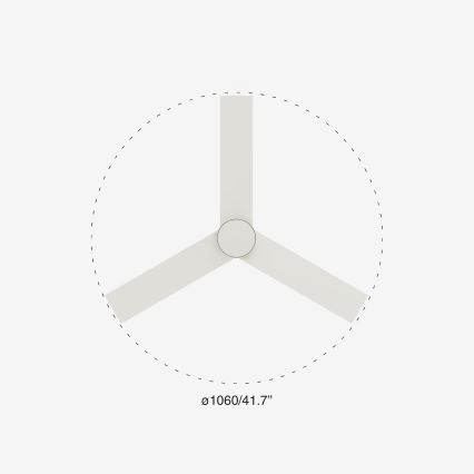 FARO 34295-1TW - LED Aptumšojams griestu ventilators RUDDER S LED/18W/230V 2700/4000/6500K d. 106 cm balta + tālvadības pults