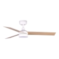 FARO 34295WT1S - Dimmējams LED griestu ventilators RUDDER S LED/18W/230V 2700/3000/4000K Ø 106 cm bēšs/balts Wi‑Fi Tuya + tālvadība