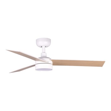 FARO 34295WT1S - Dimmējams LED griestu ventilators RUDDER S LED/18W/230V 2700/3000/4000K Ø 106 cm bēšs/balts Wi‑Fi Tuya + tālvadība