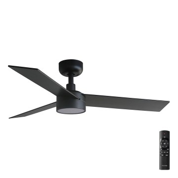 FARO 34296-1TW - LED Aptumšojams griestu ventilators RUDDER S LED/18W/230V 2700/4000/6500K d. 106 cm melna + tālvadības pults