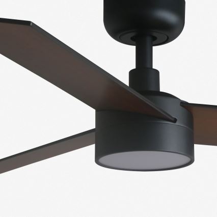 FARO 34296-1TW - LED Aptumšojams griestu ventilators RUDDER S LED/18W/230V 2700/4000/6500K d. 106 cm melna + tālvadības pults
