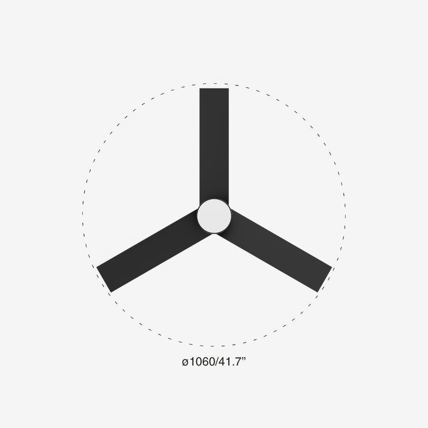 FARO 34296-1TW - LED dimmējams griestu ventilators RUDDER S LED/18W/230V 2700/3000/4000K Ø 106 cm melns + tālvadības pults