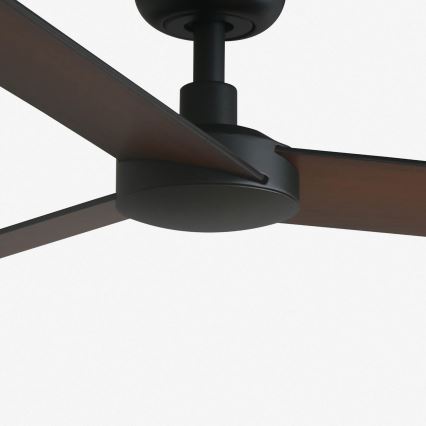 FARO 34296WT - Griestu ventilators RUDDER S melna/brūna d. 106 cm Wi-Fi Tuya + tālvadības pults