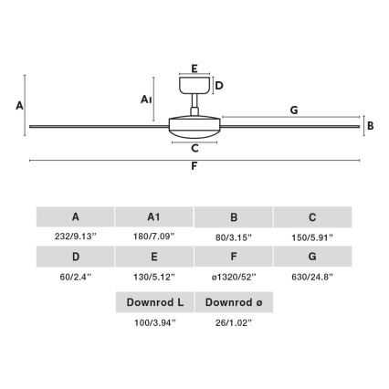 FARO 34297WP - Griestu ventilators RUDDER L balta d. 132 cm SMART + tālvadības pults