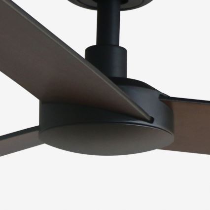 FARO 34298WP - Griestu ventilators RUDDER L melna d. 132 cm SMART + tālvadības pults
