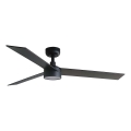 FARO 34298WT1S - RUDDER L LED aptumšojams griestu ventilators, LED 18W, 230V, 2700/3000/4000K, Ø 132 cm, brūns/melns, Wi‑Fi Tuya + tālvadība
