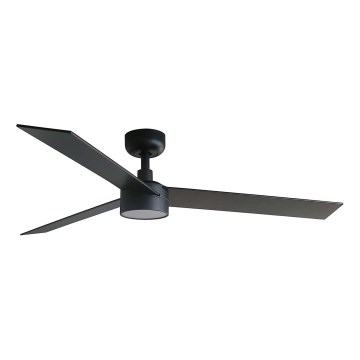 FARO 34298WT1S - RUDDER L LED aptumšojams griestu ventilators, LED 18W, 230V, 2700/3000/4000K, Ø 132 cm, brūns/melns, Wi‑Fi Tuya + tālvadība