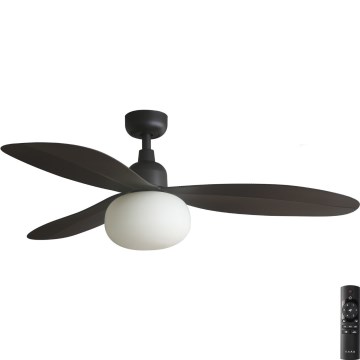 FARO 34301-11L - Griestu ventilators PALMA 1xE27/15W/230V brūna d. 129 cm IP44 + tālvadības pults