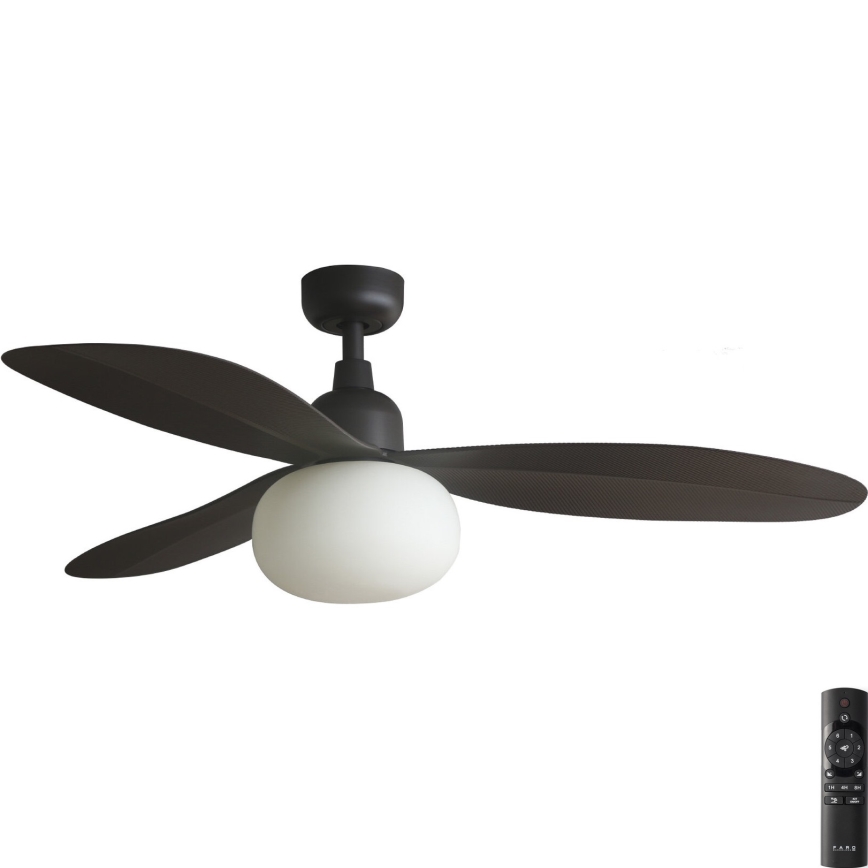 FARO 34301-11L - Griestu ventilators PALMA 1xE27/15W/230V brūna d. 129 cm IP44 + tālvadības pults