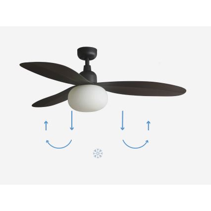 FARO 34301-11L - PALMA griest ventilators 1xE27/15W/230V brūna pr. 129 cm IP44 + attālināta vadība
