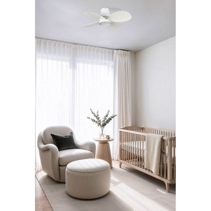 FARO 34315 - LED Aptumšojams griestu ventilators KLOVER S LED/20W/230V 2700/4000/6500K balta d. 80 cm + tālvadības pults