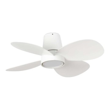FARO 34315SWT - LED regulējams griestu ventilators KLOVER S ar LED 20 W/230 V, 2700/3000/4000 K, diametrs 80 cm, balts, Wi‑Fi Tuya + tālvadības pults