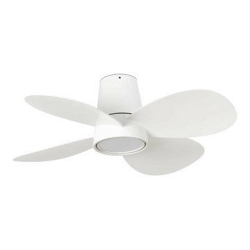 FARO 34315WT - LED Aptumšojams griestu ventilators KLOVER TUB S LED/20W/230V 2700/4000/6500K balta d. 80 cm Wi-Fi Tuya + tālvadības pults