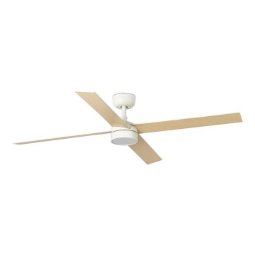 FARO 34355-1TW - LED Aptumšojams griestu ventilators RUDDER L LED/20W/230V balta/bēša d. 132 cm + tālvadības pults