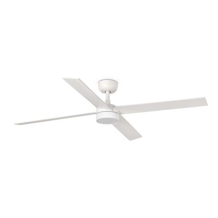 FARO 34355WT-1TW - LED Aptumšojams griestu ventilators RUDDER L LED/18W/230V 2700/4350/6000K balta/bēša d. 132 cm Wi-Fi Tuya + tālvadības pults