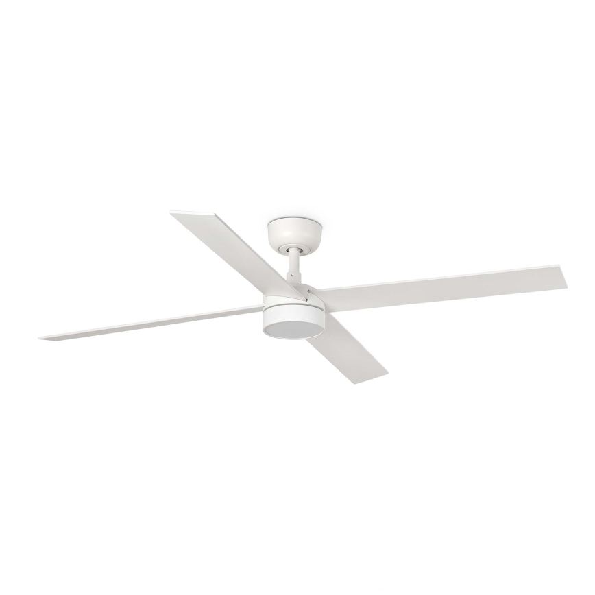 FARO 34355WT-1TW - LED Aptumšojams griestu ventilators RUDDER L LED/18W/230V 2700/4350/6000K balta/bēša d. 132 cm Wi-Fi Tuya + tālvadības pults