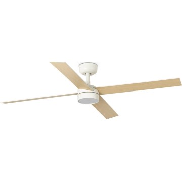 FARO 34355WT-1TW - LED griestu ventilators ar regulējamu spilgtumu RUDDER L LED/18W/230V 2700/3000/4000K balts/bēšs Ø 132 cm Wi-Fi Tuya + tālvadība