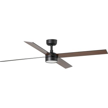 FARO 34356WT-1TW - LED Aptumšojams griestu ventilators RUDDER L LED/18W/230V 2700/4350/6000K brūna/melna d. 132 cm Wi-Fi Tuya + tālvadības pults