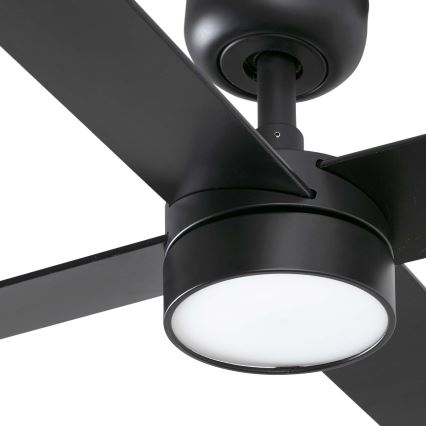FARO 34356WT-1TW - LED Aptumšojams griestu ventilators RUDDER L LED/18W/230V 2700/4350/6000K brūna/melna d. 132 cm Wi-Fi Tuya + tālvadības pults