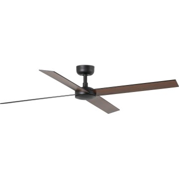 FARO 34356WT - Griestu ventilators RUDDER L brūna/melna d. 132 cm Wi-Fi Tuya + tālvadības pults