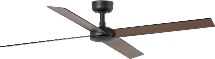 FARO 34356WT - Griestu ventilators RUDDER L brūna/melna d. 132 cm Wi-Fi Tuya + tālvadības pults